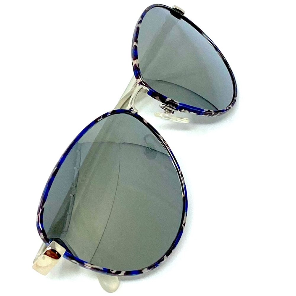 Diane Von Furstenberg Woman Sunglasses Peyton Silver Blue Tort DVF119S New